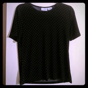 Vintage black polka dotted top
